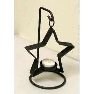  Wrought Iron and Metal Hanging Barn Star Tealight Candle Holder 