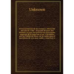   para el meridiano de esta muy noble, y muy leal ci: Unknown: Books