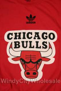 CHICAGO BULLS HWC VINTAGE T SHIRT NBA NEW ADIDAS RED S  
