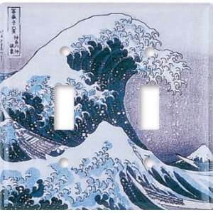    Switch Plate Cover Art Hokusai Great Wave DBL