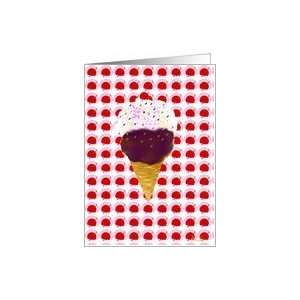  Note Card, Food, Ice Cream Cone, blank inside Card Health 