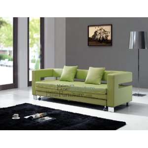  Modern Green Leather Sofa (Sleeper): Home & Kitchen
