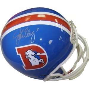  John Elway signed Denver Broncos Replica D Helmet  JSA 