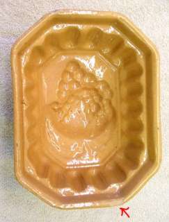 MID 1800S EARLY 1900S LARGE YELLOW WARE GRAPE MOLD  