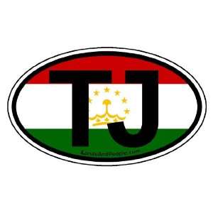  Tajikistan TJ Flag Car Bumper Sticker Decal Oval 