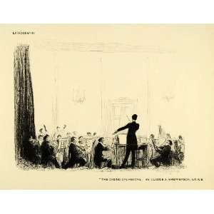  1917 Print Claude Shepperson Art Casino Orchestra Musical 