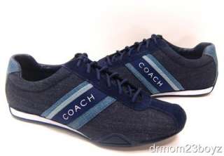   Coach Jayme Dark Denim Blue Jean Midnight Signature Sneakers  