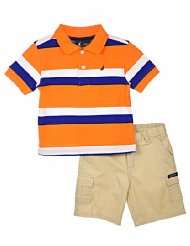   Sportswear Kids Baby Boys Infant Stripe Shirt And Cargo Short Set