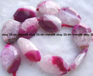23x33mm Brazil pink crystal Agate flat faceted Beads 15  