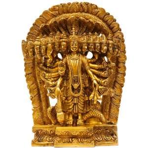  Lord Vishnu in His Cosmic Magnification   Brass Sculpture 