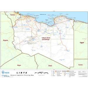  Libya Logistical Wall Map Mural Poster