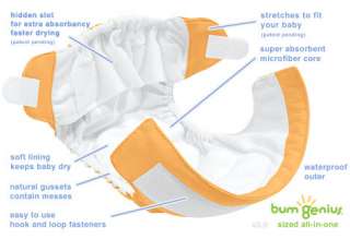 bumGenius All In One Cloth Diaper Diagram