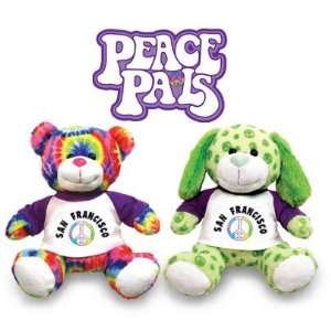   Francisco Peace Pals green PUPPY or tie dyed TEDDY bear: Toys & Games