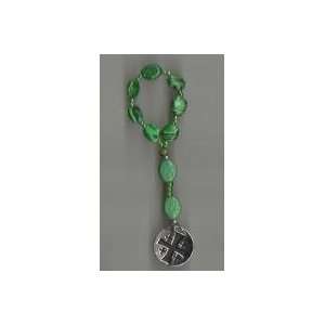 Anglican Rosary Chaplet of Malachite with Jerusalem Cross 