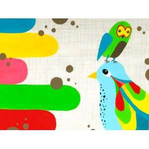 Oopsy Daisy Owl and Bird Colors Wall Art, 24 by 18:  Home 