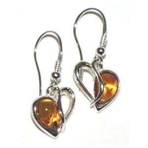  Honey Baltic Amber Heart Earrings: Home & Kitchen