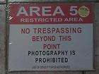 VINTAGE AREA 51 METAL TIN SIGN NO TRESSPASSING COLLECTIBLE RESTICTED 