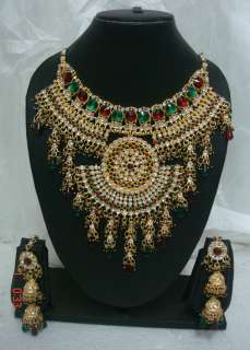 Gold polish polki bridal wedding Necklace Jodha Akbar 4  