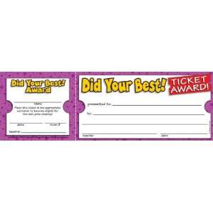  Scholastic Did Your Best Ticket Awards (TF1615)