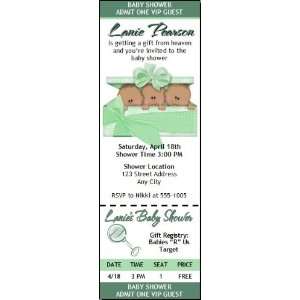  Green Gift from Heaven Baby Shower Ticket Invitation