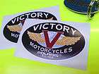 VICTORY Motorcycle Vintage Stickers Decals 85mm 2 off