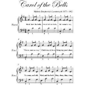  Carol of the Bells Easy Piano Sheet Music Christmas 