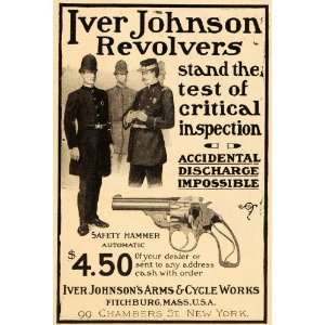  1903 Ad Antique Iver Johnson Revolver Hammer Automatic 