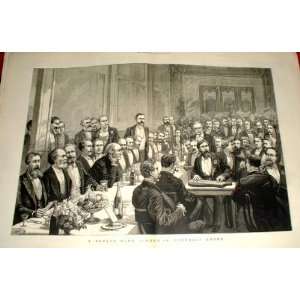    A Savage Club Dinner Antique Print London 1880