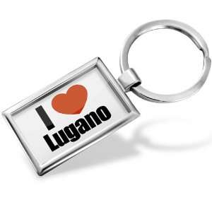Keychain I Love Lugano region: of Ticino, Switzerland   Hand Made 