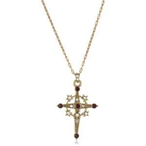 The Vatican Library Collection Star Emblazoned Cross Pendant Necklace