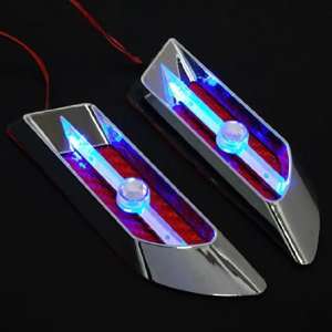  Chrome Plated Blue LED Roadster Coupe Turbo Racing Car SUV Truck 