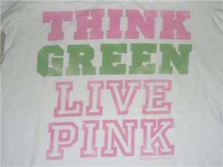 VICTORIAS SECRET LOVE THINK GREEN LIVE PINK Dog Tee T Shirt Recycle 