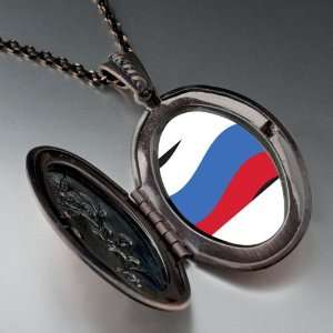 Russia Flag Pendant Necklace