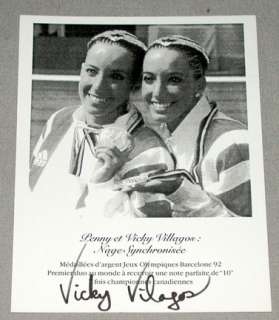 Vicky Villagos Olympic Swimmer Signed Postcard  
