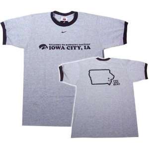 Nike Iowa Hawkeyes Ash City Ringer T shirt  Sports 