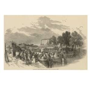 Passenger Canal Boats at Paddington Basin, London, 1849 Stretched 