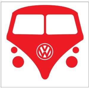  VW Bus Vanagon Sticker Decal Red 