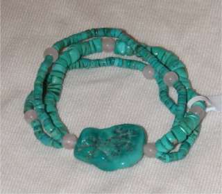 Turquoise Semi Precious Gemstone Bead Bracelet  
