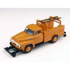  HO 1954 Ford F 350 Utility Truck, Omaha Orange: Toys 