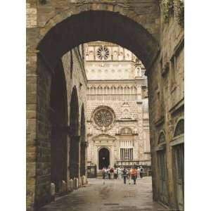 Archway from Piazza Vecchia and Part Facade of Church of Santa Maria 