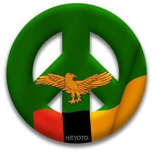  Peace Sign Magnet of Zambia by MEYOTO Electronics