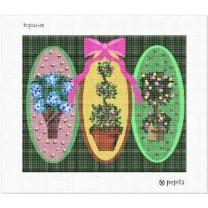  Topiary Sampler Needlepoint Canvas: Arts, Crafts & Sewing