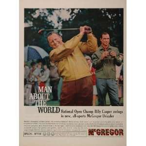 1960 Ad McGregor Jacket Billy Casper Golf Golfer Swing   Original 