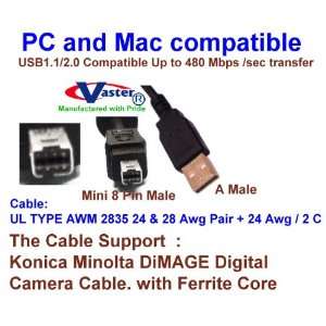  USB2.0 Konica Minolta DiMAGE Digital Camera Cable, 6 Ft 