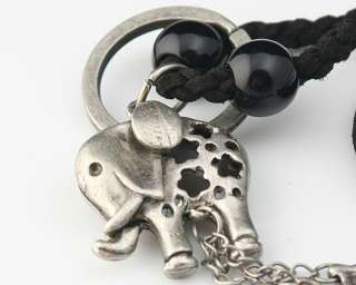 New Gothic Biker Handmede Leather Elephant Keyring Holder Keychain Key 