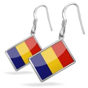  Earrings Chad Flag with French Sterling Silver Earring 