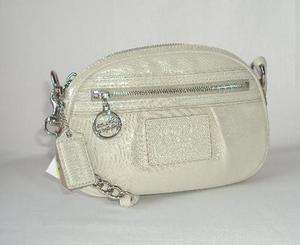 Coach 45507 poppy bean bag pouch leather Platinum Women handbag 
