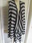 NWT $80 Coldwater Creek Striped Grey Sweater Vest Drape Open Front 