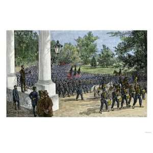 Union Troops Reviewed by President Lincoln as They March Past the 