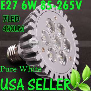   Par30 6W 85 265V 450LM High Power Pure White LED Light Spotlight Bulb